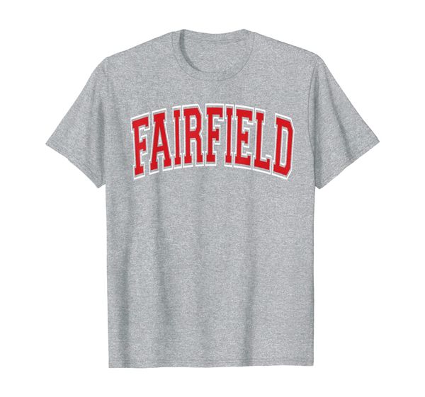 

fairfield ct t shirt - varsity style red text, White;black
