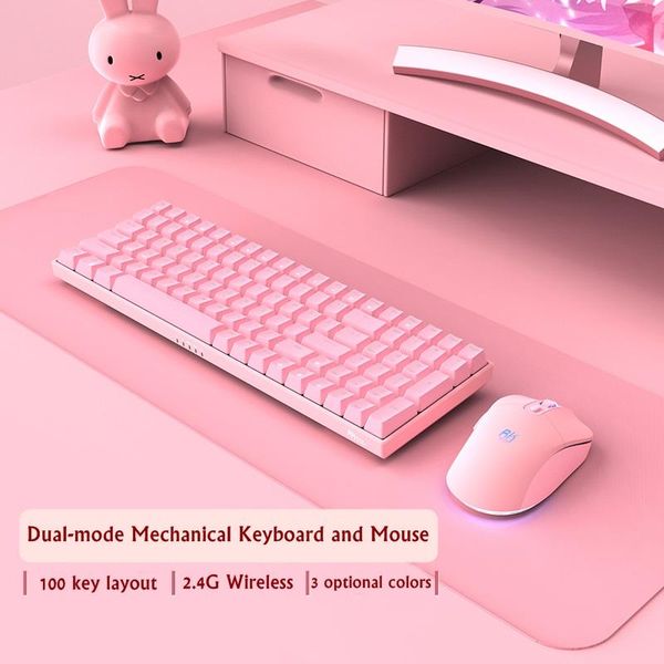 

keyboard mouse combos rk860 2.4ghz/type-c wired dual-mode mechanical and set for notebook desklarge 3750mah built-in battery