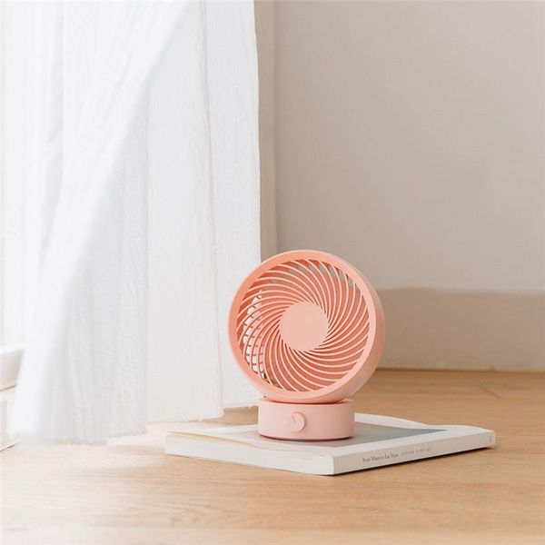 

electric fans mini air circulation fan 180 degree rotation 330 strong wind power usb charging low noise high pink