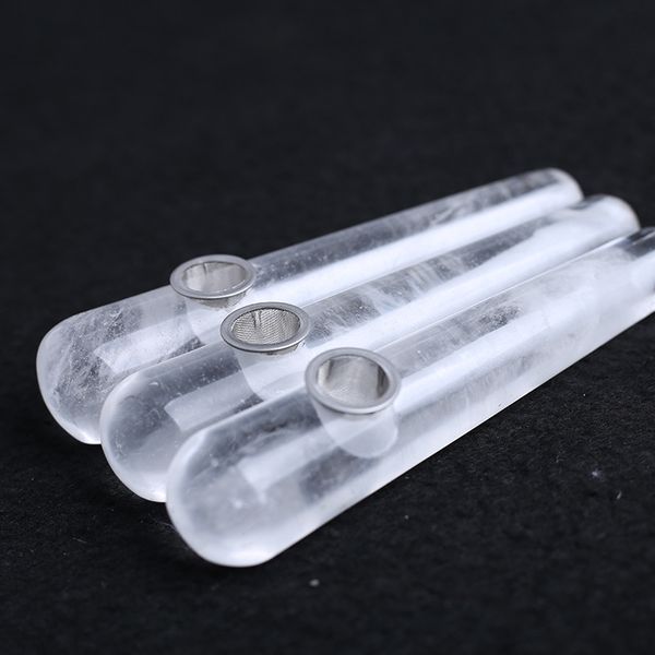 Tubo per bastoncino da massaggio in cristallo bianco fuso Caratteristico portasigarette in cristallo Produttore di regali di moda Vendite dirette
