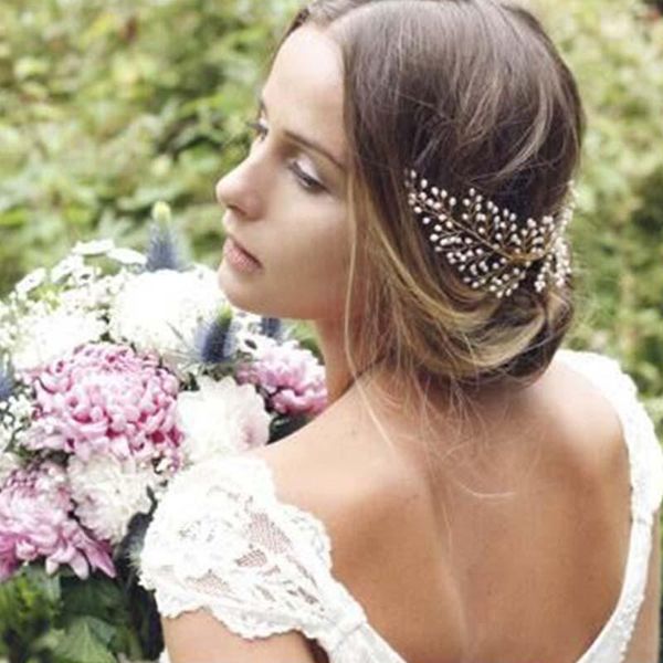 

hair clips & barrettes gold color pearl combs wedding headbands for women jewelry accessories bridal handmade headpiece hairbands, Golden;silver