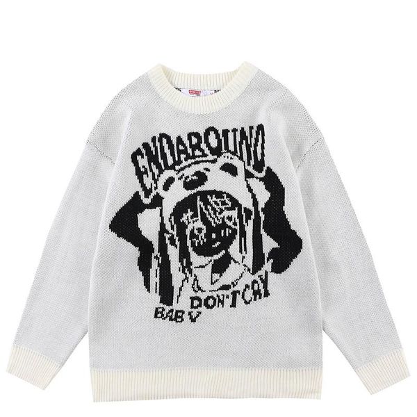 

men's sweaters hop hip pullover men anime streetwear japanese autumn oversized for harajuku sweater graphic g, White;black