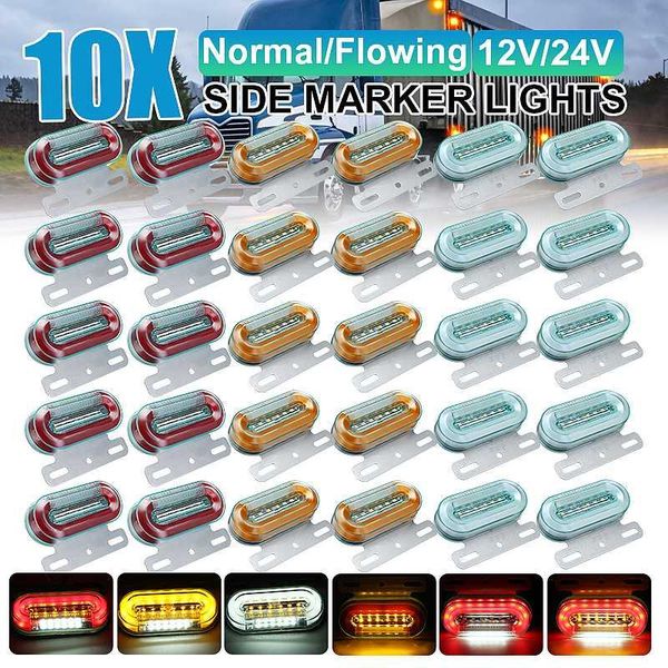

emergency lights 10pcs 12v 24v led car truck side marker external signal indicator lamp warning tail light trailer lorry bus boat
