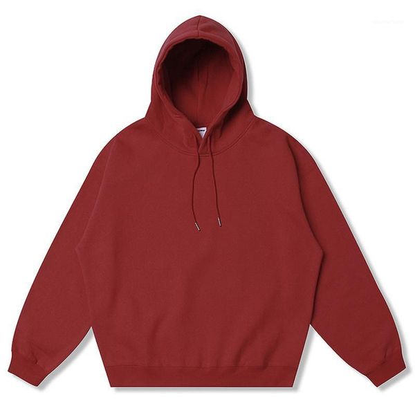 

men's hoodies & sweatshirts mens autumn oversize plain fleece hoodie loose harajuku solid color sweatshirt male casual cotton pu, Black