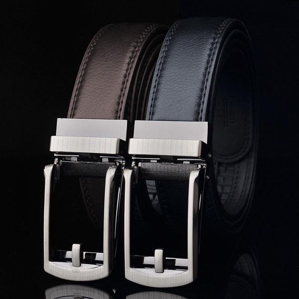 

belts 3.1cm fake pin bule belts automatic clip business men's leather, Black;brown