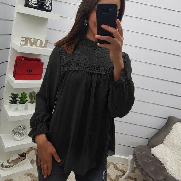 

women's blouses & shirts women mesh net blouse sheer long sleeve ladies shirt black front hollow womens clothing summer female, White