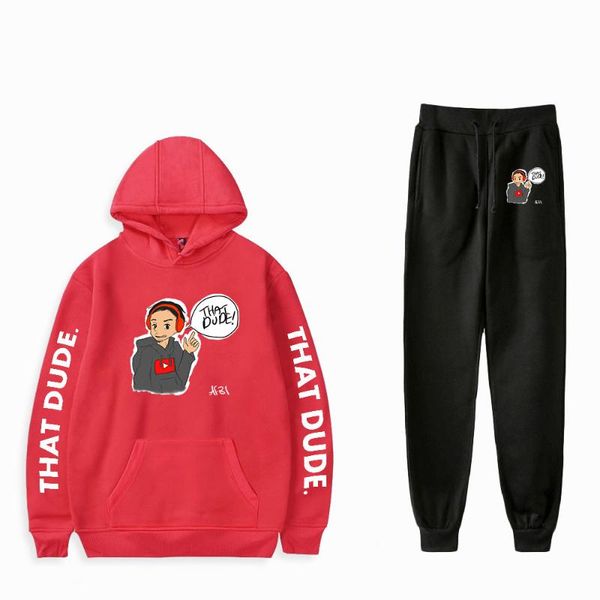 

men's tracksuits kubz scouts print fashion fall suit hoodies sportswear hooded sweatshirt + ankle banded pant two piece set, Gray