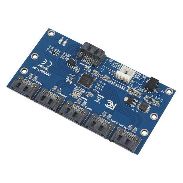 

computer cables & connectors sata 1 to 5 hard drive adapter card motherboard port multiplier support sata3.0 expansion