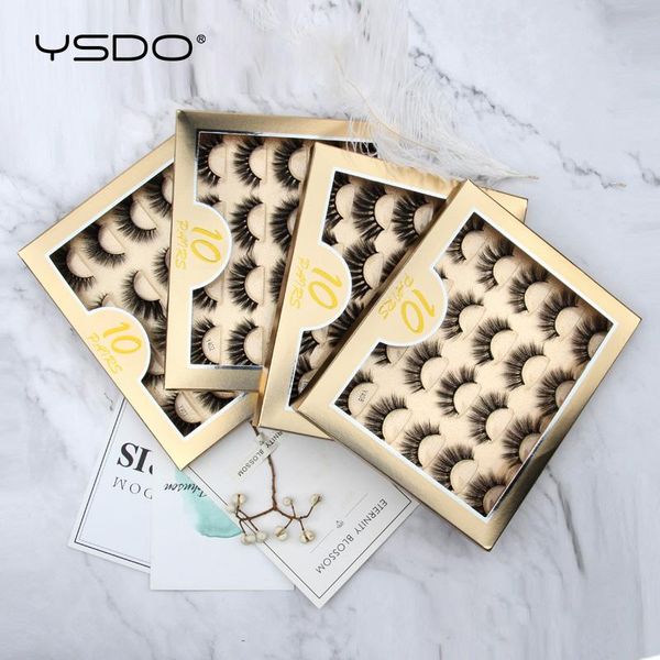 

false eyelashes ysdo 5/10 pairs mink natural faux 3d lashes strip thick dramatic cils makeup wispy