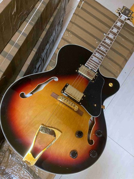 

new arrival g custom l-5 jazz guitar ces archsemi hollow electric guitar in stock