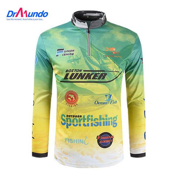 

2021 fishing shirts long sleeve sun protection upf 50+ clothes breathable quick-dry jerseys anti-uv green lure fishing clothing, Camo;black