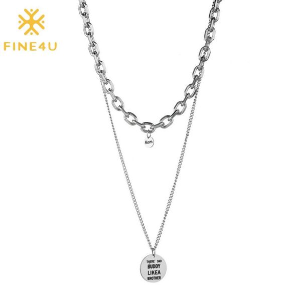 

pendant necklaces fine4u n652 women girls layered punk chain necklace choker gothic rock round, Silver