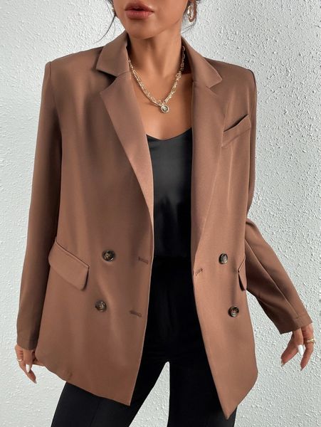 

lapel collar double breasted blazer j8jv#, White;black