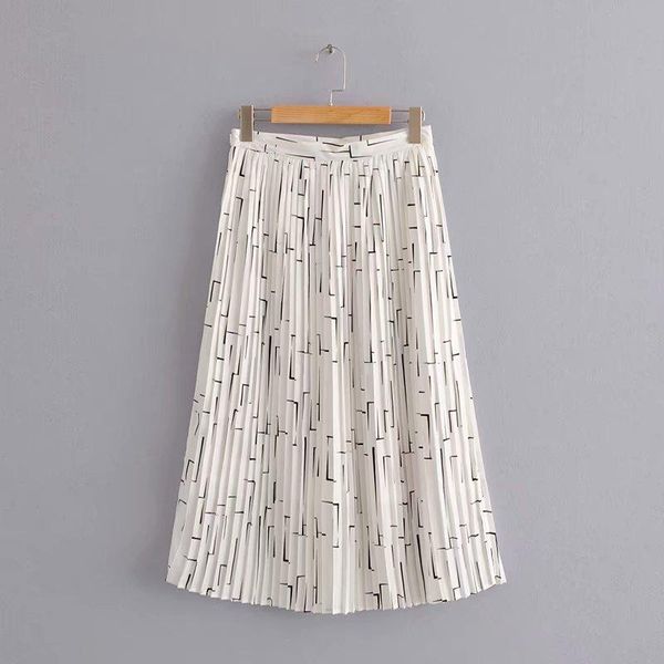 

skirts 2021 women chiffon skirt summer flower elegant pleated ladies vintage high waist long, Black