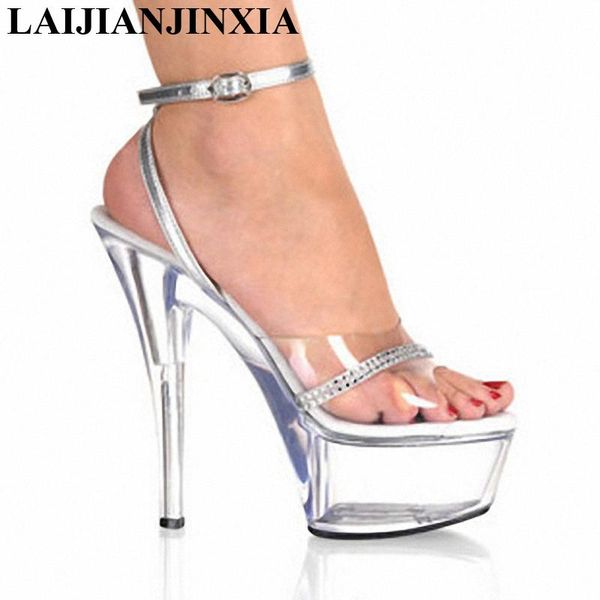

laijianjinxia 15 cm high-heeled sandals nightclub dance shoes pole dancing shoes model high heels fashion party h-163, Black