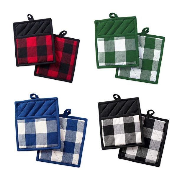 

mats & pads 8 pack cotton pocket pot holders for kitchen,oven with pockets,cotton heat resistant potholder set
