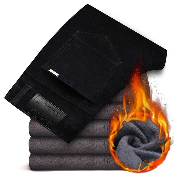 

men's jeans men pants casual straight corduroy solid color oversize trousers man warm korean streetwear joggers clothing, Blue