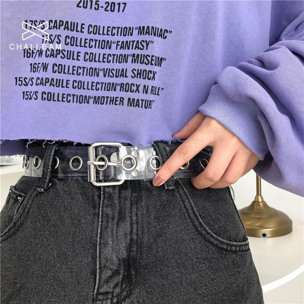 

belts women clear full grommet belt female disigner punk rivet pin buckle waist resin plastic pvc trouser jeans transparent 261, Black;brown
