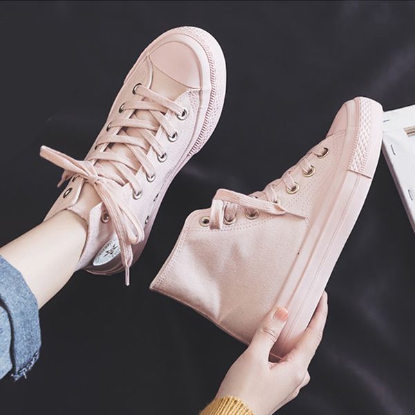 

canvas womens shoes 2020 spring new flat casual color womens vulcanize shoes trend comfortable canvas women sneakers female