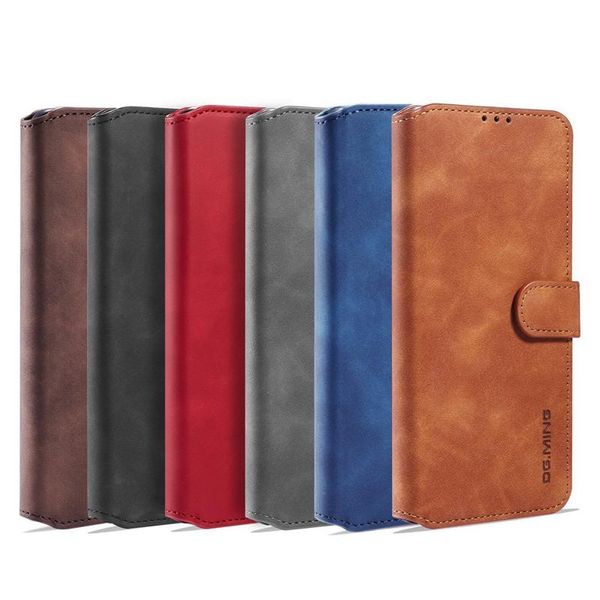 Custodie a portafoglio in pelle olio vintage per Samsung A72 A52 A42 A32 A12 A91 A81 A71 A51 A41 A31 A21 A90 A70 A50 A40 A30 A20 A10 Huawei Flip Cover Card Slot ID Strap