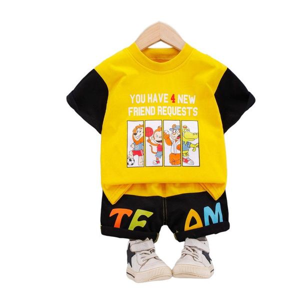 

clothing sets summer born baby boy clothes children girls fashion cartoon t-shirt shorts 2pcs/set toddler active costume kids tracksuit, White