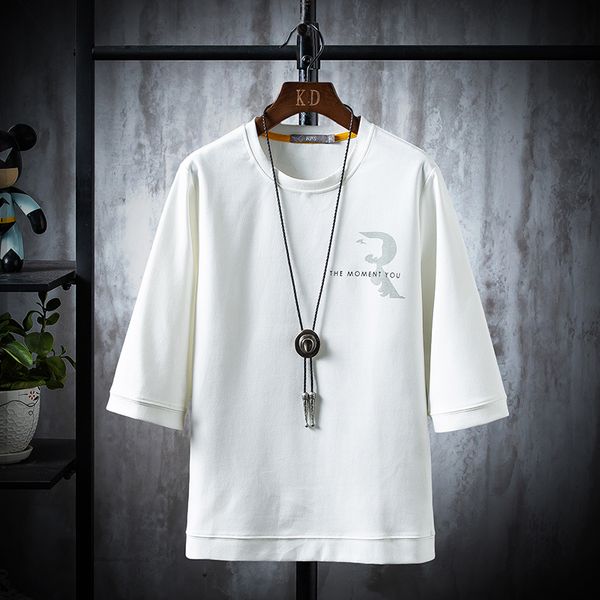 

2021 men new letter men's t-shirt print the moment you decide short sleeve o-neck male fashion shirt xthz, White;black