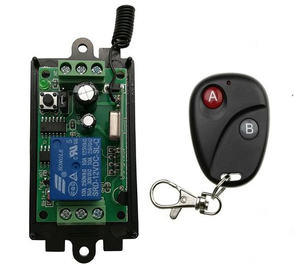 

remote controlers dc 9v 12v 24v 1 ch 1ch rf wireless control switch system transmitter with two-button receiver garage doors /window /lamp