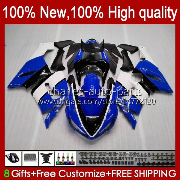 Bodys para Kawasaki Ninja ZX 6R 600cc 6 R Zx636 ZX600C ZX6R 05 06 Bodywork 7No.86 ZX 636 ZX-600 ZX-636 600 CC 05-06 ZX600 ZX-6R 2005 2006 Jejum Fairings Kit Blue Lustroso