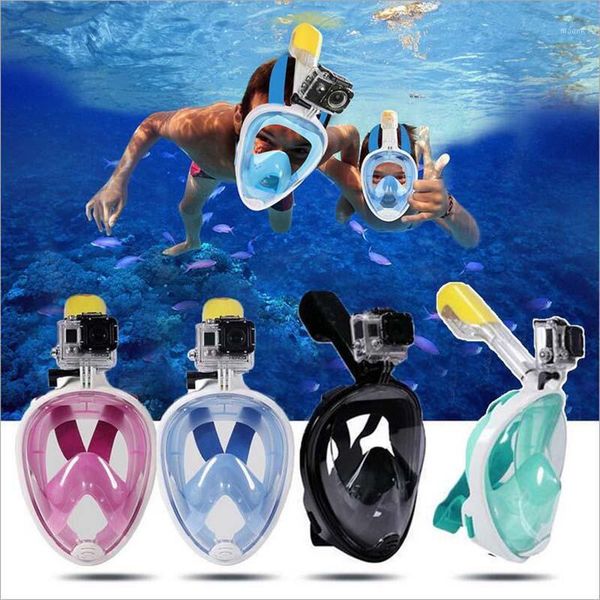 

swimming diving breath full face mask men surface snorkel scuba anti fog woman children equipment1