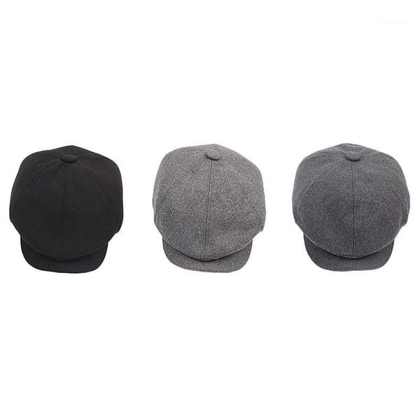 

octagonal cap sboy beret hat for men's caps hats autumn winter berets, Blue;gray