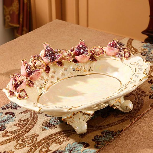 

storage bottles & jars luxury european ceramic large fruit bowl set creative modern dry basin living room table decoration