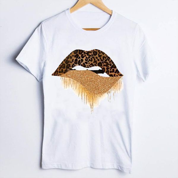 

tees and women print aesthetic men t shirts leopard lip short sleeve 90s ladies shirt clothes lady clothing female, White;black
