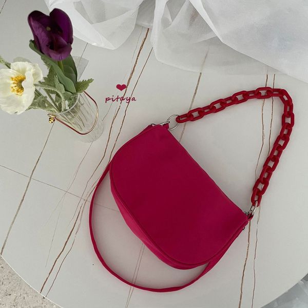 

fashion candy color ladies armpit retro nylon female shopper hobos handbag vintage women uette shoulder bag clutch c0508