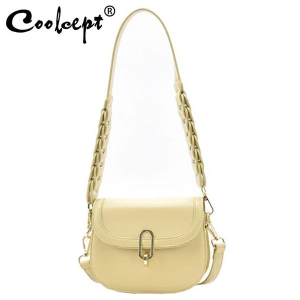 

cross body coolcept fashion women saddle pu leather candy color summer shoulder bag designer young female casual handbag