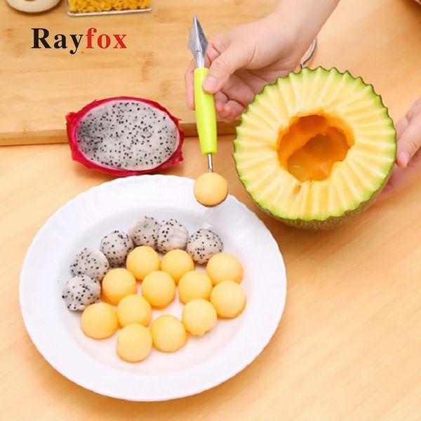 

kitchen accessories 2in1 dual-head fruit carving knives fruit watermelon scoop ice spoon stainless steel kitchen gadgets