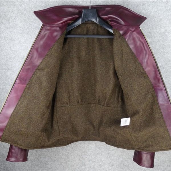 

men's leather & faux vintage genuine jacket men zip slim motorcycle casual turn-down collar autumn warm male coat, Black