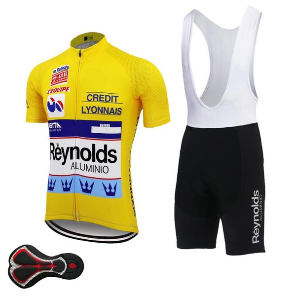 

racing sets yellow cycling jersey set ropa ciclismo go pro triathlon clothing maillot gel pad bib shorts bike kit, Black;blue
