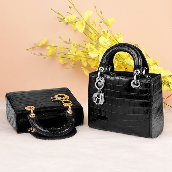 

crocodile leather diana bag versatile women's 2021 new light luxury hand chain trend