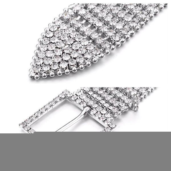 

designer 8 rows full cubic zirconia wedding belt sparkling rhinestone chain belt wide waist chain belt cintos femenino belts & accessories, Black;brown