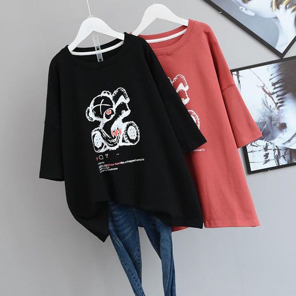 

women's t-shirt 2021 autumn winter korean oversize loose sanded thickened casual all-match women short-sleeved, White