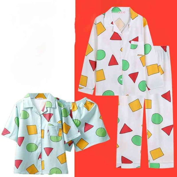 Yaz Pijamas Japon Pijama Pijama Pamuk Pijama Kadınlar Pijamas Kısa Kollu Homewear Anime Gecelik Parti X0526