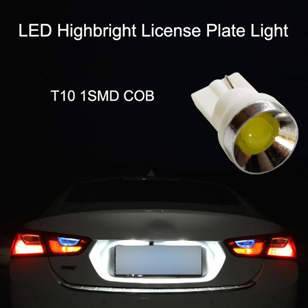 

100pcs/lot t10 1smd cob led bulbs for width indicator lamps reading dome license plate lights dc 12v