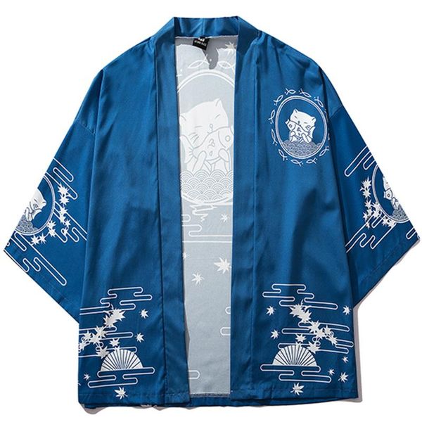 

ethnic clothing kawaii anime cosplay kimono design japan blue haori yukata loose women men summer traditional clothes robe national, Red