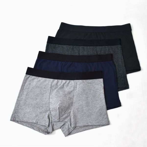 

underpants men's underwear cotton seamless simple basic briefs boxer panties thin large size mid-waist breathable, Black;white