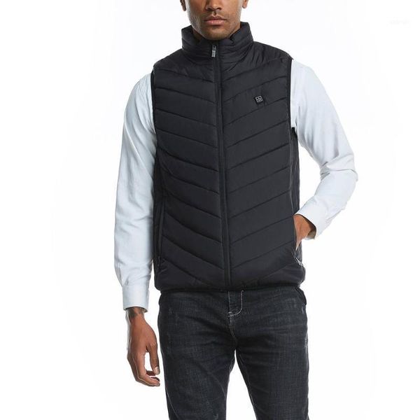 

smart jacket men winter heated vest women outdoor stand collar striped comfortable windproof warming clothing camping1, Gray;blue