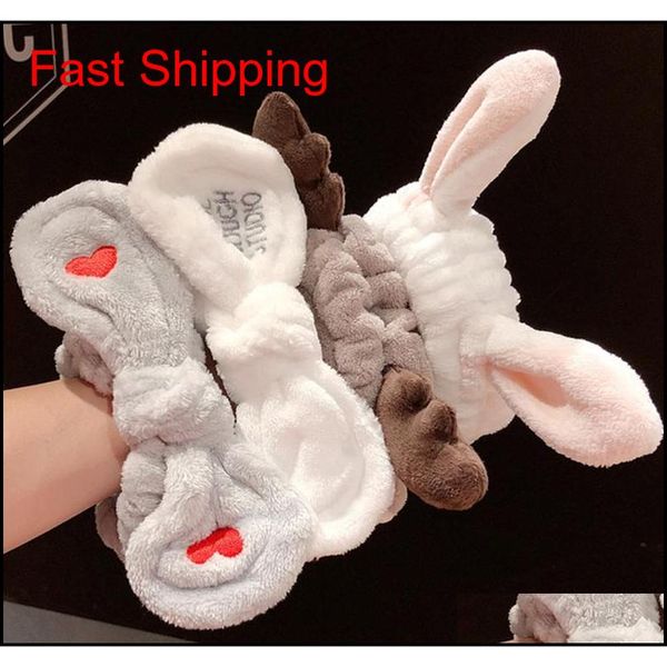 

cute coral fleece bow animal ears headband for women girls gifts soft warm wash face hairband turban headwear jllcrl home003, Silver