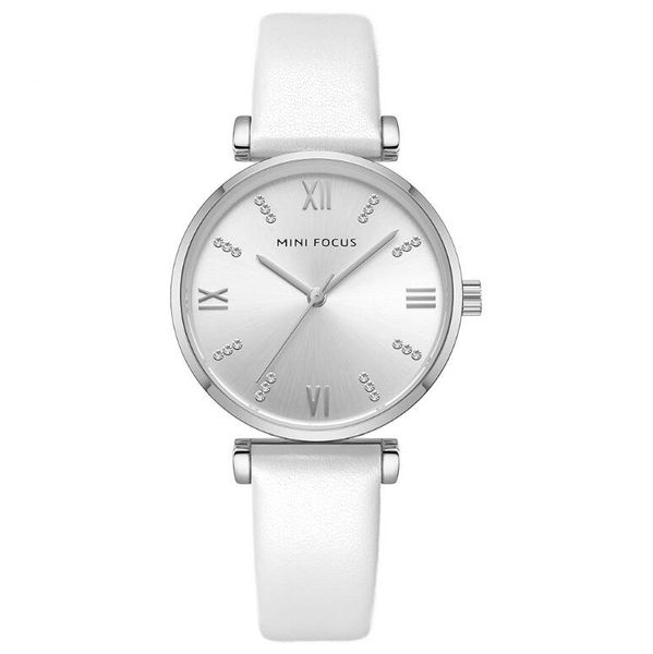 

simple rhinestones charming watch for ladies quartz watches leather strap clock female wristwatch dress women's watch, Slivery;brown