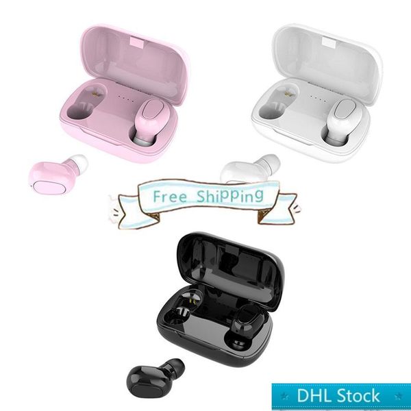 

stock l21 bluetooth earphones t-ws wireless earbuds waterproof headphones hifi sounds with microphone noise cancelling in box