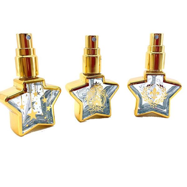 

storage bottles & jars 8ml attar oud glass perfume gold arabic mist spray bottle for oils travel vials 10pcs/lot p322