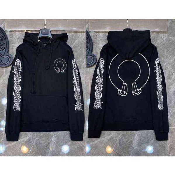 

quality fashion hoodie autumn winter ch classic sweatshirts designer mens luxury zipper sweater horseshoe phantom cross print hooded woman, Black